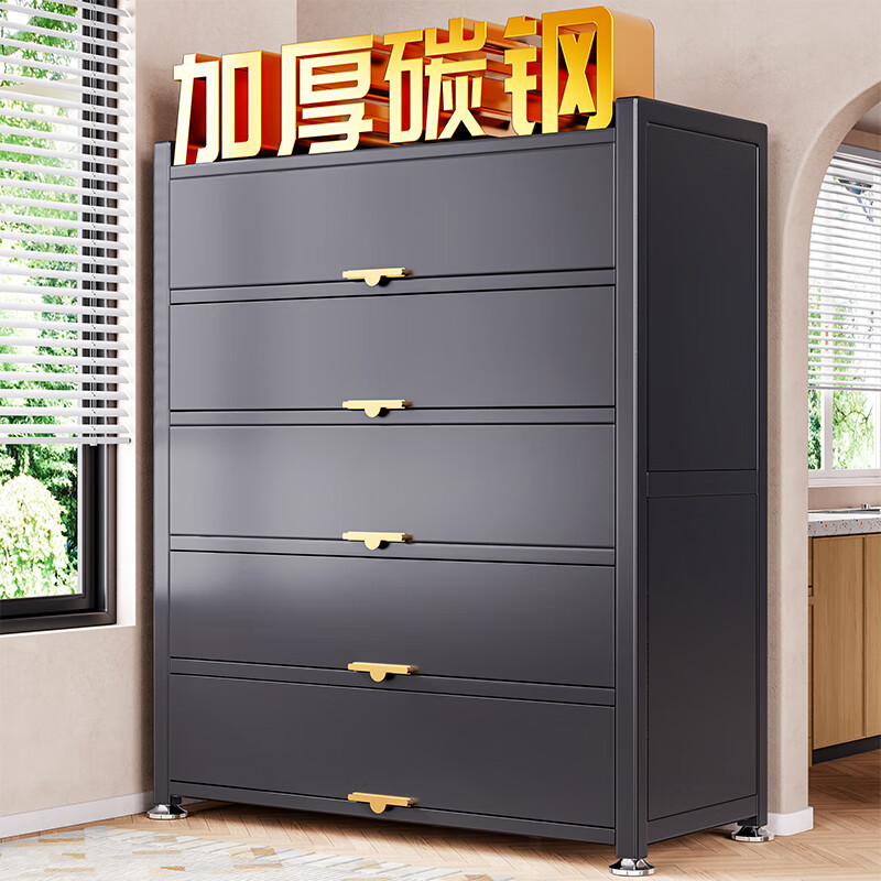 Jiangwei all-steel shoe cabinet entrance door entry cabinet multi-layer home storage cabinet one-piece wall-closed entrance cabinet 42cm deeper gray 11 layers long 100 high 184cm
