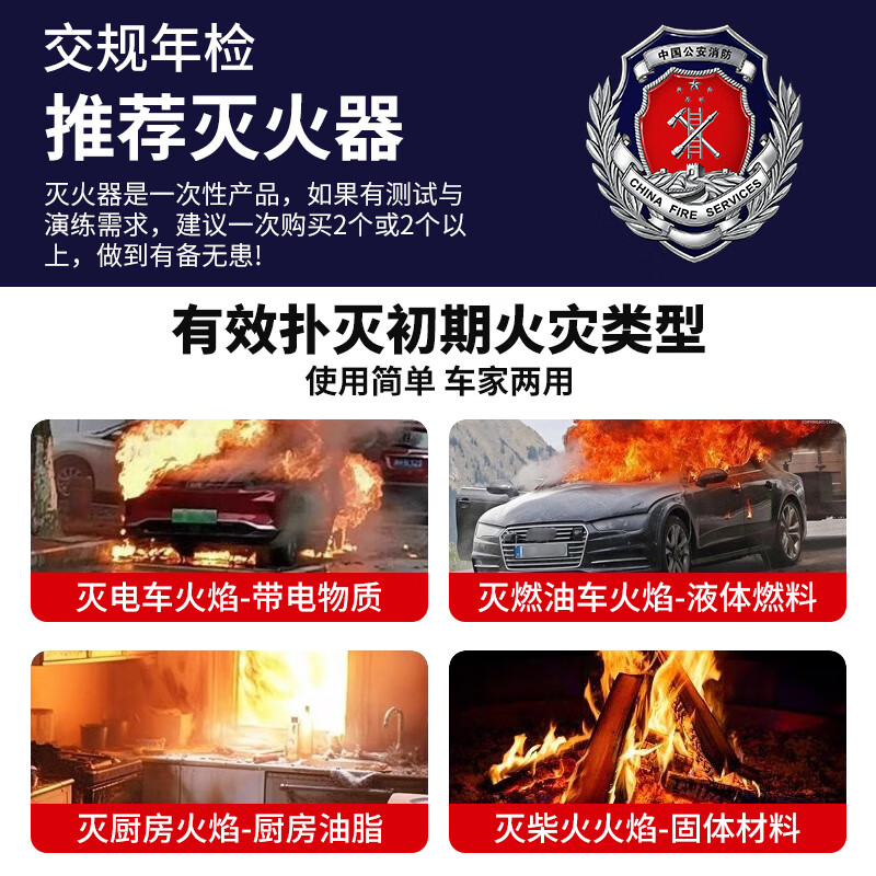 Giant wood train artifact household supplies safety hammer car window breaker self-driving travel home car supplies essential fire extinguisher 620ml water-based fire extinguisher fire 3C dual certification