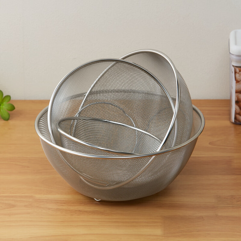 NITORI Yideli Home Kitchen Drainage Basket Standing Stainless Steel Mesh Basket Stainless Steel Mesh Basket L