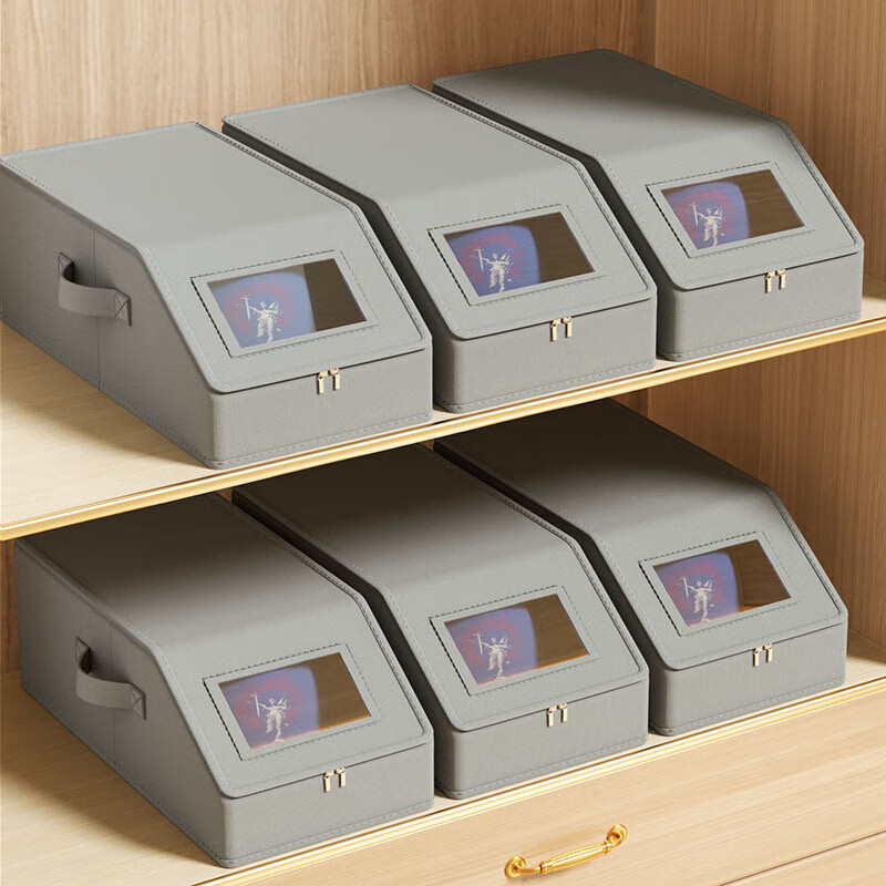 JD Logistics cross-border hat storage box Oxford cloth hat dust-proof storage box large capacity fabric storage box 1 piece gray hat storage box 41*25*17