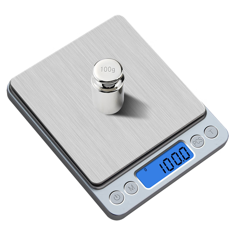 High-precision electronic scale, accurate kitchen scale, small gram scale, household 0.01g baking scale, gram scale, food scale, gold jewelry scale, traditional Chinese medicine tea scale, pharmacy special scale, battery model 1000g/0.1g + free double tray + waterproof sticker
