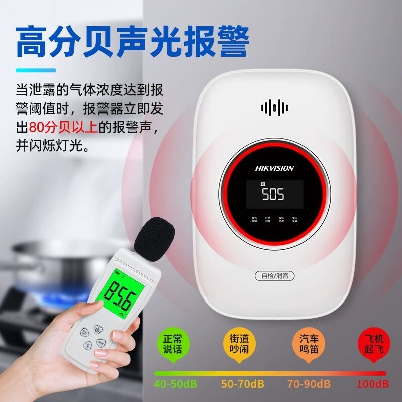 HIKVISION Hikvision gas leak alarm home kitchen automatic valve shut-off natural gas pipeline gas leak alarm detector methane JT-Q1T-WI(S)