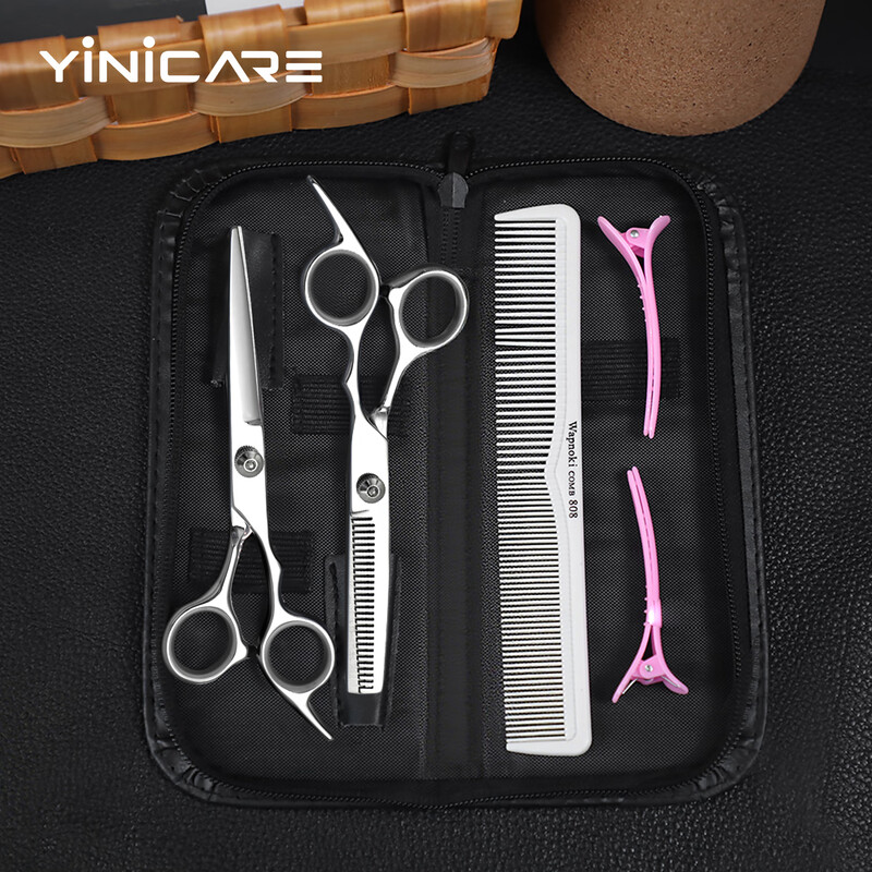 Yi'er barber scissors for cutting hair, hairdressing scissors, thinning tooth scissors, hairdressing tools, full set of home hairdressing special YJ-07T