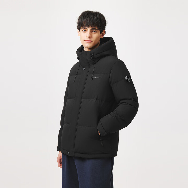 Tambor down jacket men's short hooded warm winter jacket thick 25 years new 5550325D black 185