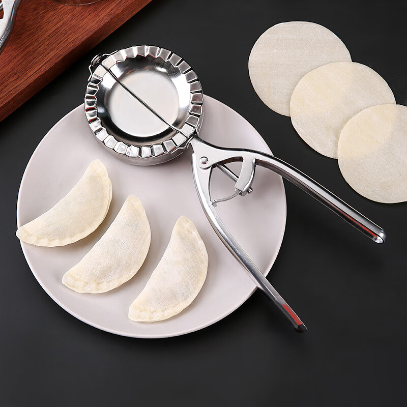 He Jiagong's new semi-automatic dumpling making tool household round dumpling wrapper model imitation handmade stainless steel dumpling pinching artifact semi-automatic dumpling clamp
