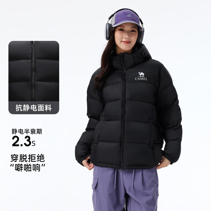 CAMEL Black Diamond Gilt MAX | Gold Foil Heat Storage and Warming Winter Removable Hood Down Jacket Couple Warm Jacket