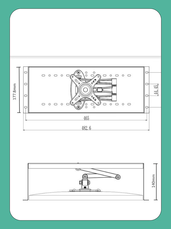 19-inch cabinet LCD monitor mounting bracket embedded industrial control monitor LED monitor special panel Separate U-shaped frame does not include monitor fixing arm 1x1x1cm