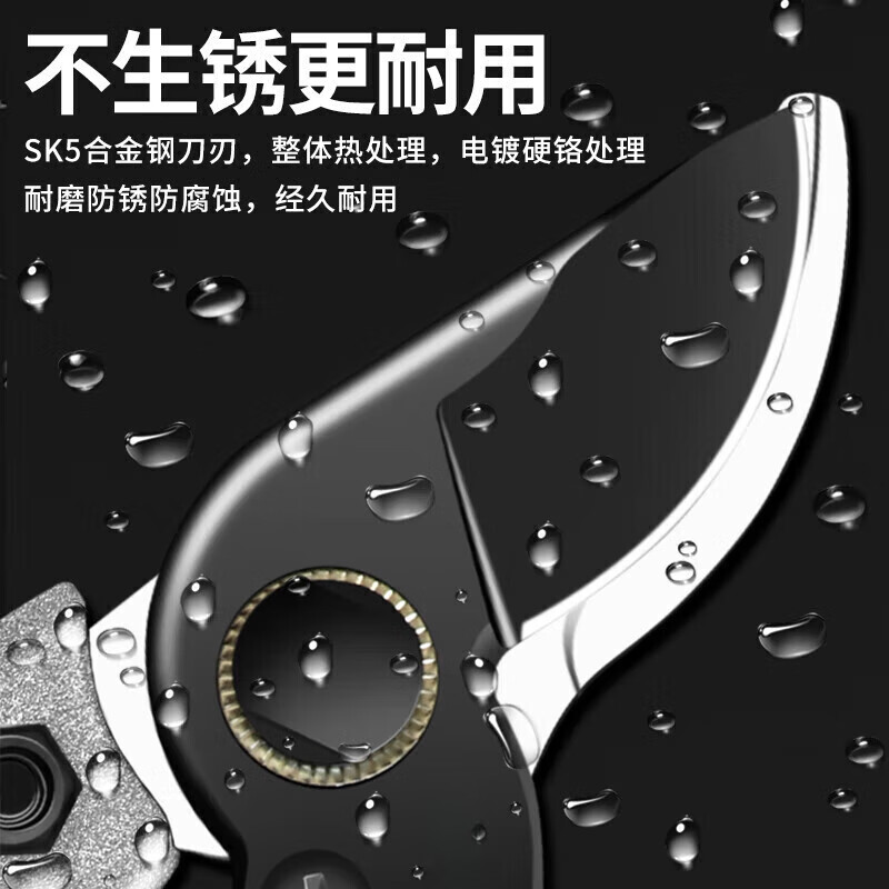 QCSK German gardening scissors, pruning shears for thick branches, special scissors for flower art, household garden fruit tree pruning shears, 1 pack, SK5 alloy blade