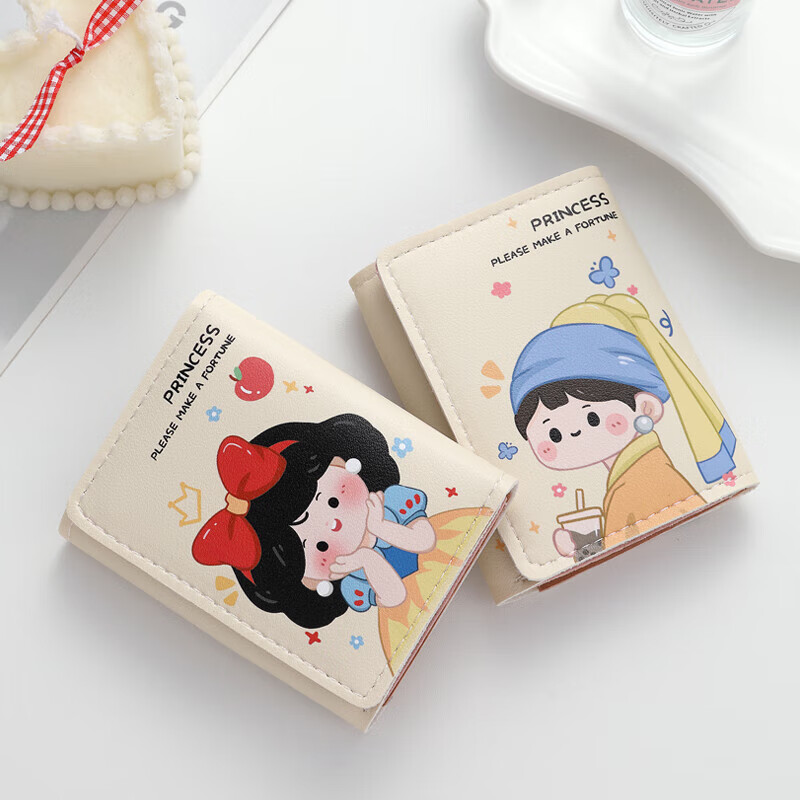 New Fashion Short Folding Small Wallet Women's Small and Fresh Korean Style Student Cute Cartoon Wallet Thin Little Princess