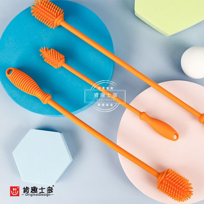 Pure bucket brush long handle 62CM high temperature resistant silicone integrated small brush head kitchen sewer dredging laboratory cleaning 62CM