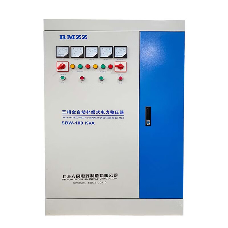Chint (CHNT) three-phase voltage stabilizer 380v high-power industrial sbw copper column Shanghai people 100kw200kva boost voltage regulator industrial-grade three-phase voltage stabilizer classic three-phase SBW-500KVA