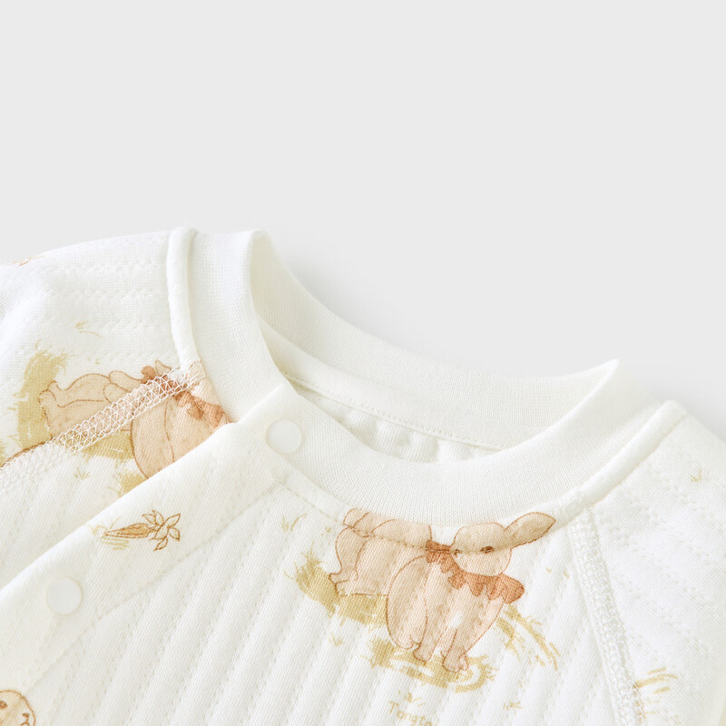 Tongtai (TONGTAI) baby jumpsuit autumn and winter pure cotton warm baby clothes newborn romper pajamas coffee color 73cm