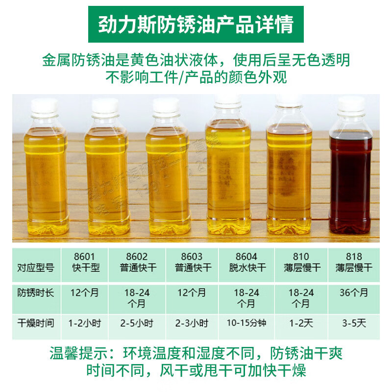 Jinlisi metal rust inhibitor quick-drying anti-rust oil 200L 8601# 1-2 hours quick-drying 12-month anti-rust shipping anti-salt spray oily thin-layer volatile dehydration industrial anti-rust agent