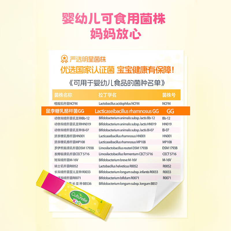 Culturelle Children's Probiotics regulate intestinal flora and enhance immunity LGG Lactobacillus powder promote digestion and strengthen immunity Probiotic powder 30 bags * 1 box