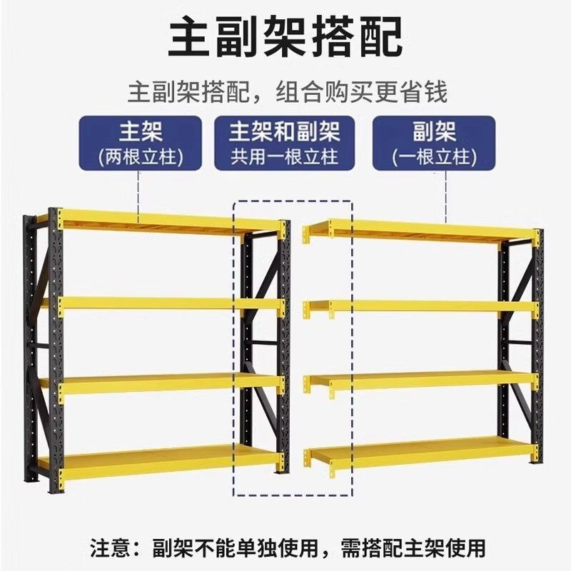Duhui storage rack multi-layer storage rack super load-bearing household cargo rack express warehouse heavy steel thickened 4 layers 200cm high/main rack can be used alone sold at a loss丨Length 150*40cm 300 catties/layer