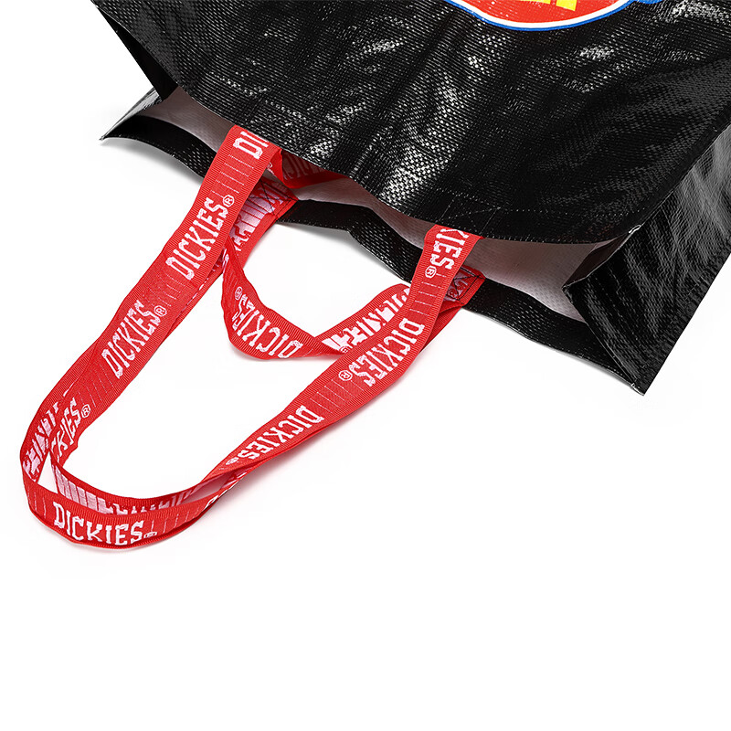 Dickies casual shoulder shopping bag woven bag portable snakeskin bag large capacity storage foldable environmentally friendly bag black