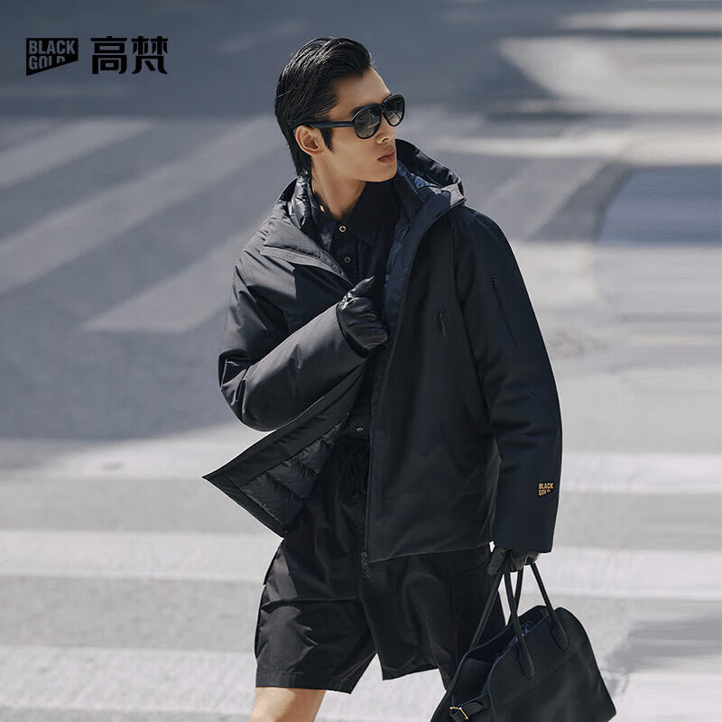 Gao Fan and Tian Xuning same style light shell black gold goose down jacket 5.0 men's down jacket 2025 new style black 2XL