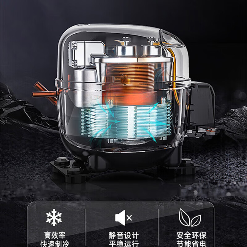 Chigo double-door refrigerator small rental dormitory double-door refrigeration and freezing first-class energy efficiency home large-capacity office refrigerator two-door micro-frost first-class energy efficiency 76L silver foam insulation layer thickened