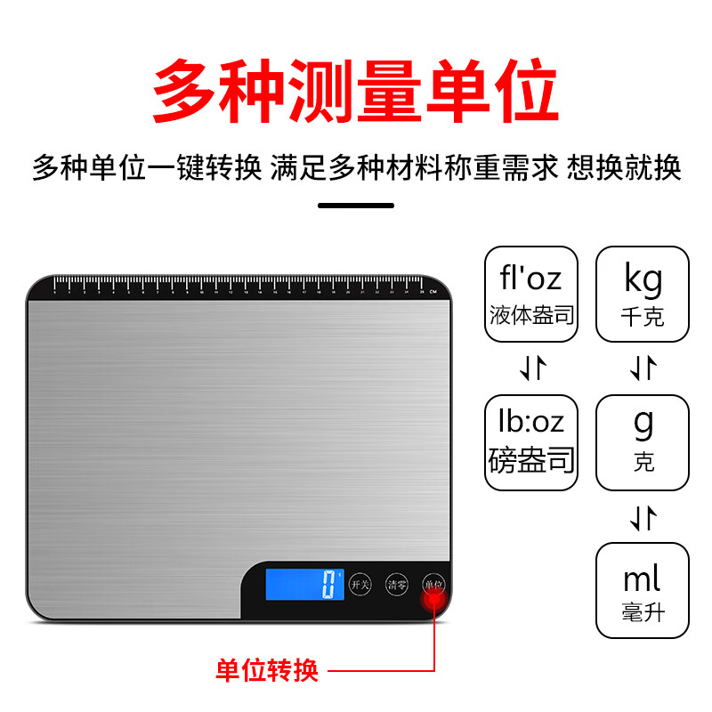 Yuedi Waterproof Commercial Small Electronic Scale 20kg Package Scale Express Electronic Scale Home High-Precision Baking Kitchen Scale Charging Three-use Model + Charging Cable 20kg1g
