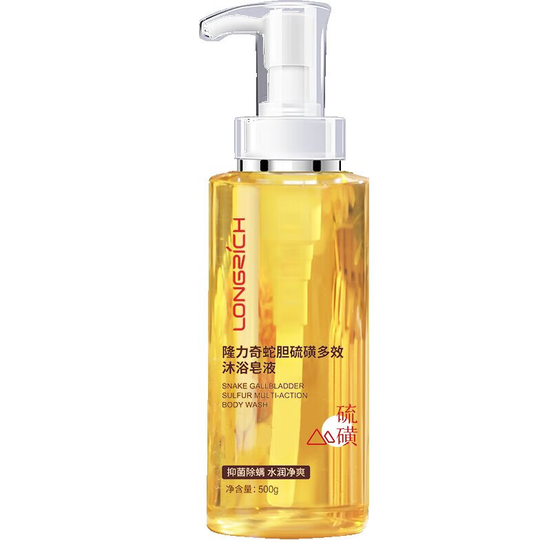 Longliqi snake gall sulfur multi-effect bath soap antibacterial and mite removal liquid soap face wash hair bath unisex 500g