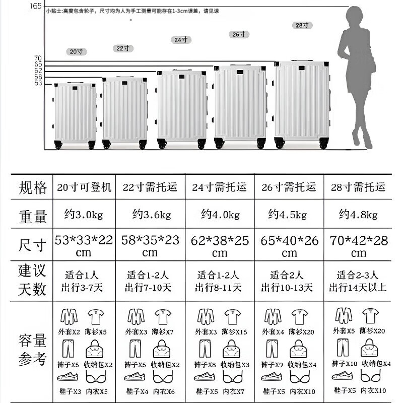 Kangaroo aluminum frame with LOGO suitcase large capacity trolley case for men and women pressure-resistant and wear-resistant password suitcase hard-shell leather suitcase obsidian black with LOGO/thickened case 26 inches student accommodation