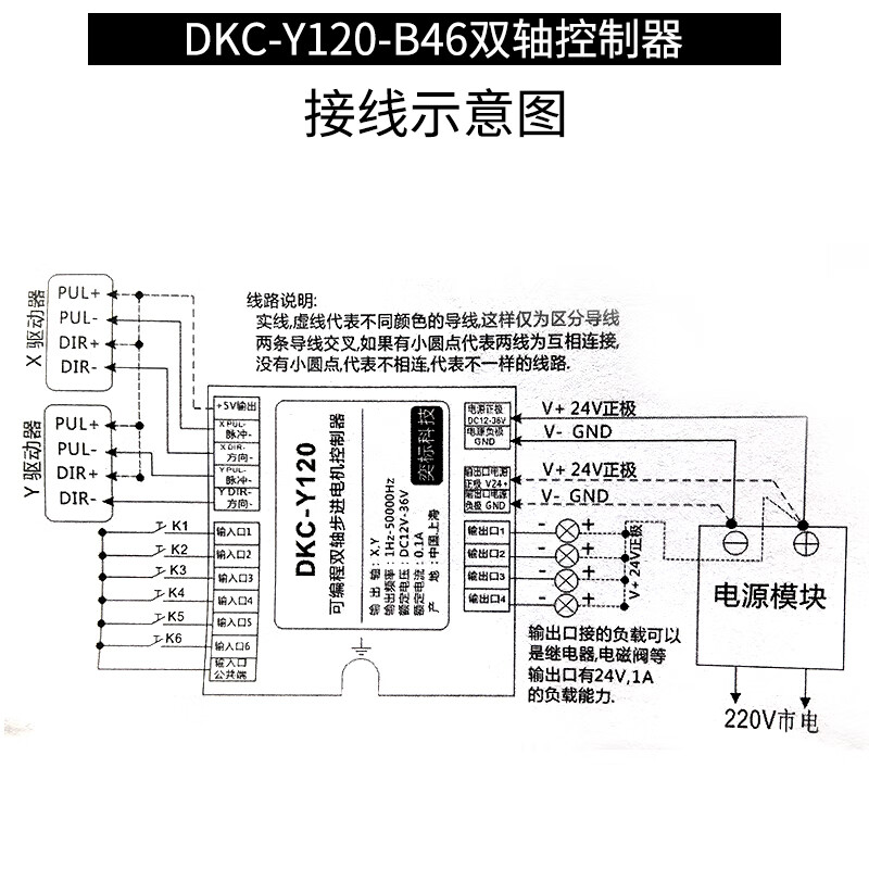 Yue Changsheng programmable stepper servo motor controller DKC-Y110-B44/Y120B46 single and dual-axis motion with programming DKC-Y120-B46 dual-axis (programmed
