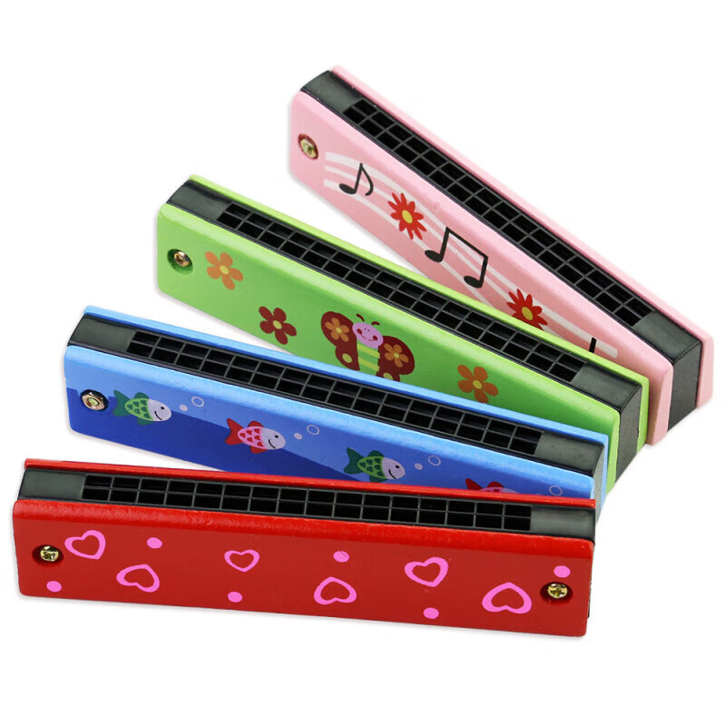 Early education musical instrument prizes kindergarten harmonica 16 holes small children's enlightenment music gift harmonica fruit style 2 pieces