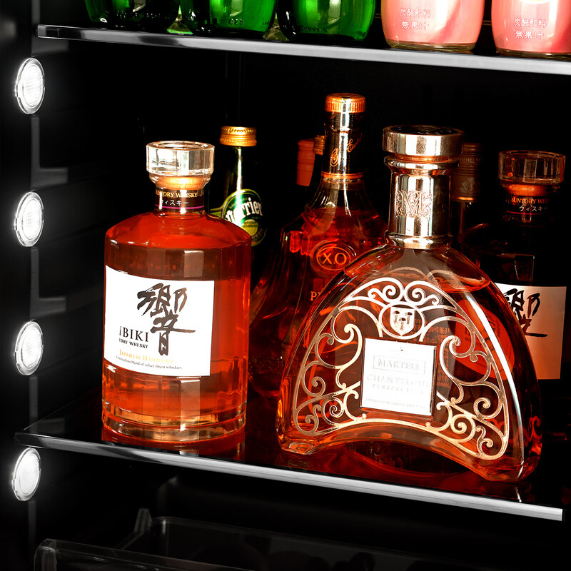 PULADI variable frequency first-class energy-efficiency ice bar, independent freezing area, home living room refrigeration, frost-free office refrigerator, dual-temperature beverage, wine cabinet, tea and fruit freshness and ice making, 1.76 meters, pearlescent white, dual-temperature, freezing + refrigeration 229L