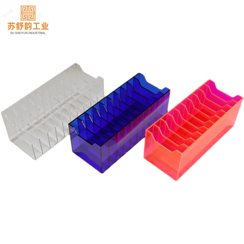 Transparent acrylic mobile phone storage box desktop placement rack card office meeting mobile phone storage box 5-grid transparent storage box