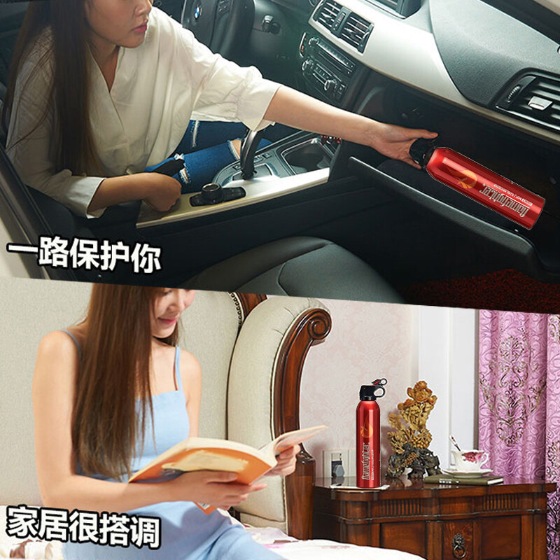 Giant wood vehicle mounted fire extinguisher portable dry powder fire fighting equipment trolley fire extinguisher car annual inspection vehicle household commercial use 520g dry powder fire extinguisher aluminum alloy + fixed frame