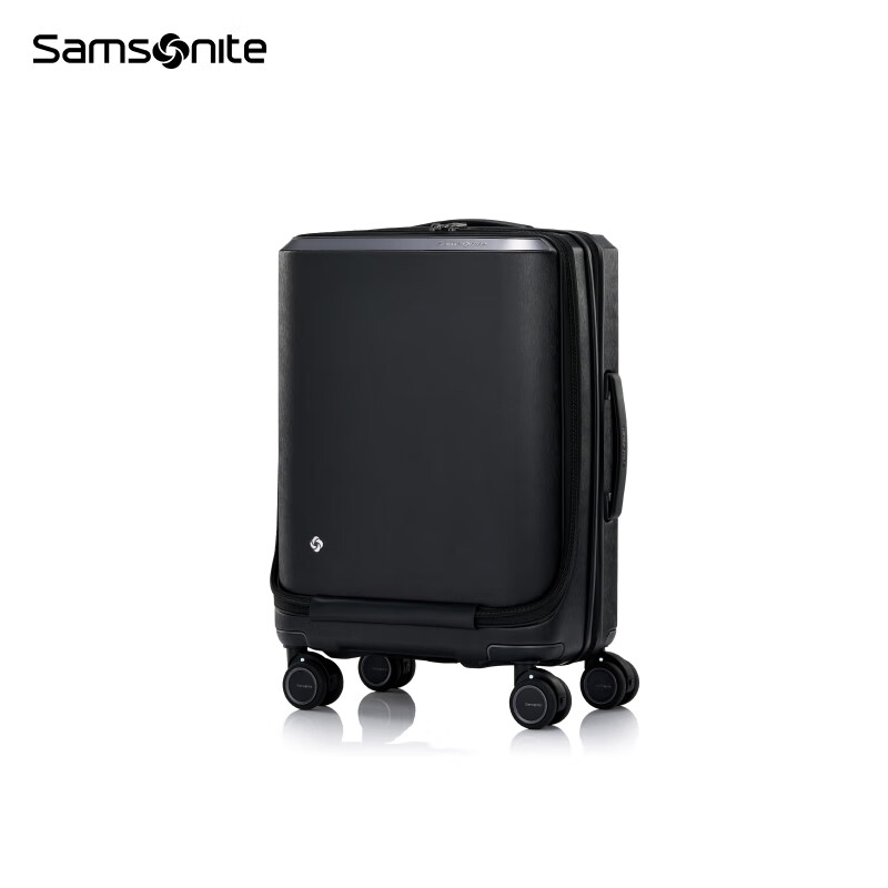 Samsonite high-end suitcase front opening business trolley suitcase men's suitcase QX0 gift for boyfriend on Chinese Valentine's Day black-carry-on suitcase 20 inches