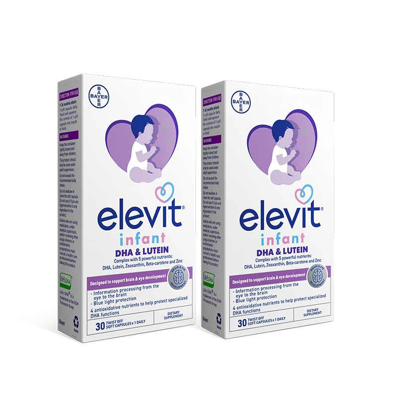 Elevit multi-star dha infants and young children 0-3 years old algae oil capsules 7-36 months infant dha algae oil 30 capsules*2
