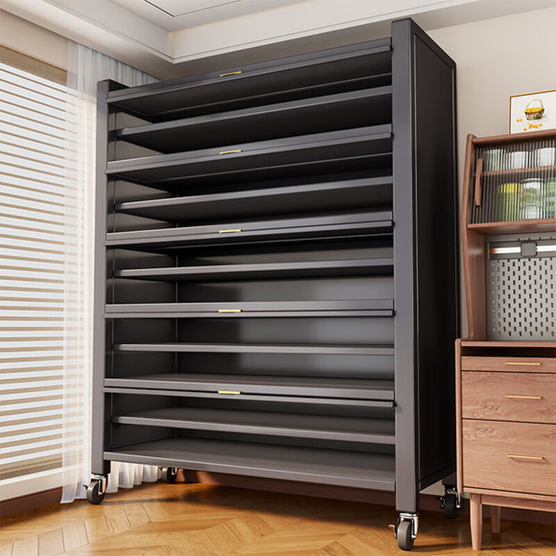 Jiangwei all-steel shoe cabinet entrance door entry cabinet multi-layer home storage cabinet one-piece wall-closed entrance cabinet 42cm deeper gray 11 layers long 100 high 184cm