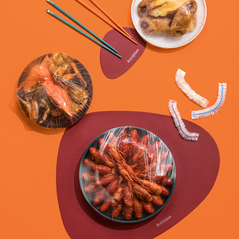 Camellia disposable cling film cover PE food grade kitchen refrigerator plastic transparent dustproof elastic mouth cling film cover 1 pack-100 pieces food grade material