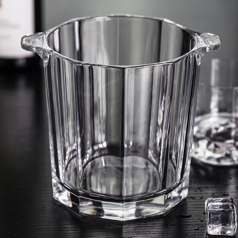 NUDE Turkey imported nude glass ice bucket champagne beer wine barrel refrigeration cooling household ice bucket ice bucket 1650ml single free ice clip