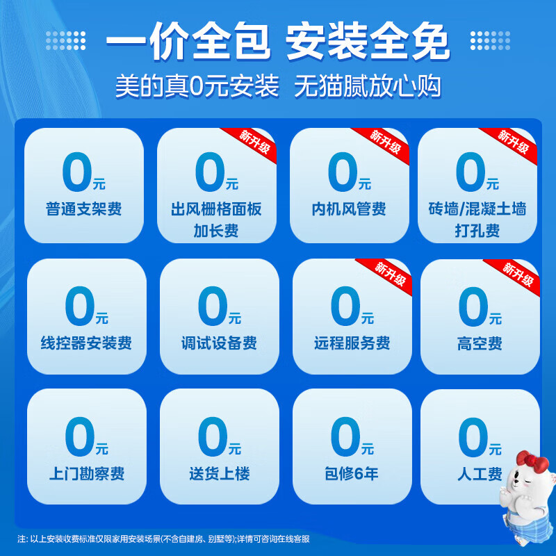 Midea duct machine 5 hp 6 hp first-level, second-level and third-level energy efficiency central air conditioner one-to-one embedded full DC variable frequency home smart air conditioner living room installation included Home appliance subsidy 5 hp first-level energy efficiency duct machine included installation