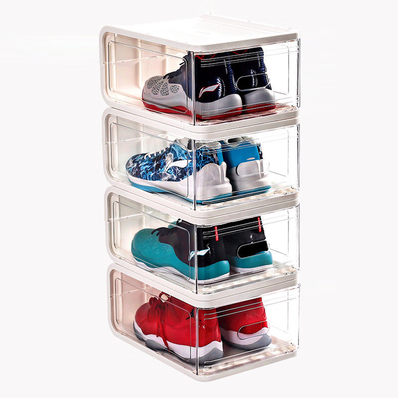 Car-mounted shoe box installed in the trunk of the fantasy car, car storage special trunk artifact, car storage shoe cabinet box, small province, standard heightened version, within 45 yards, white 1 pack