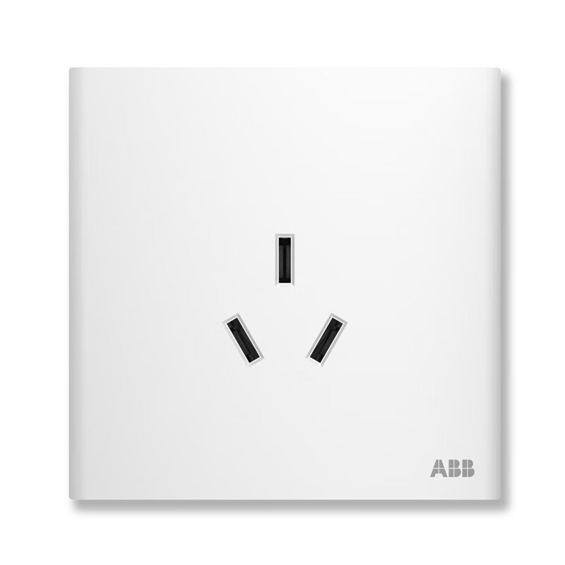 ABB switch socket panel Xuanpu series white 86 type household power supply 16A three-hole socket