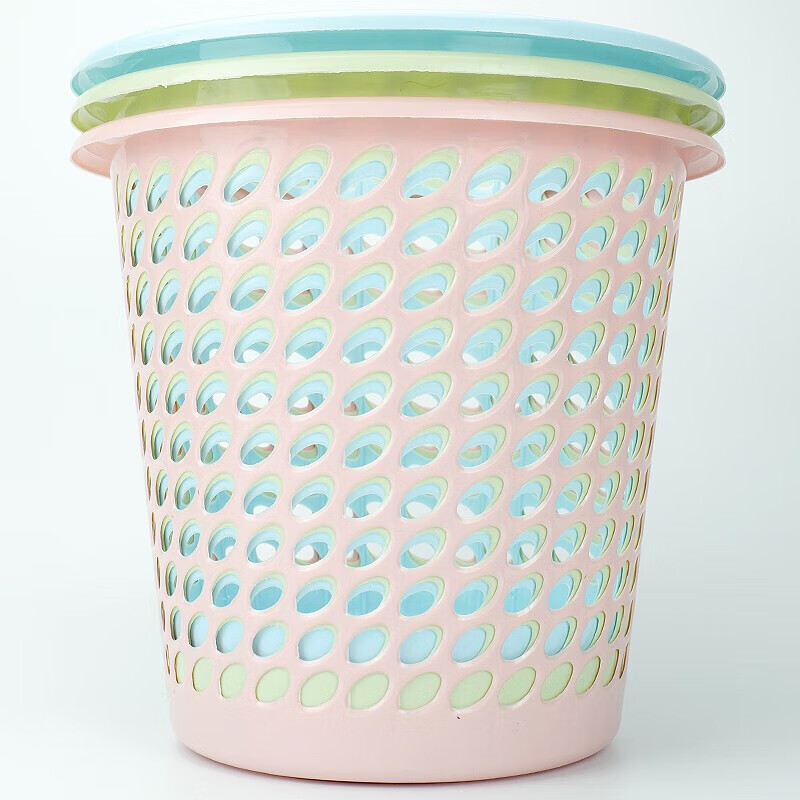 Jinshiluo K599 Trash Can Paper Basket Blue 5 Pieces Hollow Trash Can Bathroom Plastic Trash Can Trash Can