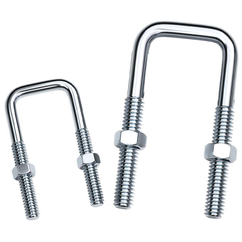 Tianzhuo Hardware square U-shaped pipe clamp right-angle bolt buckle hoop extended retainer connector square galvanized M6*35*60 8 sets