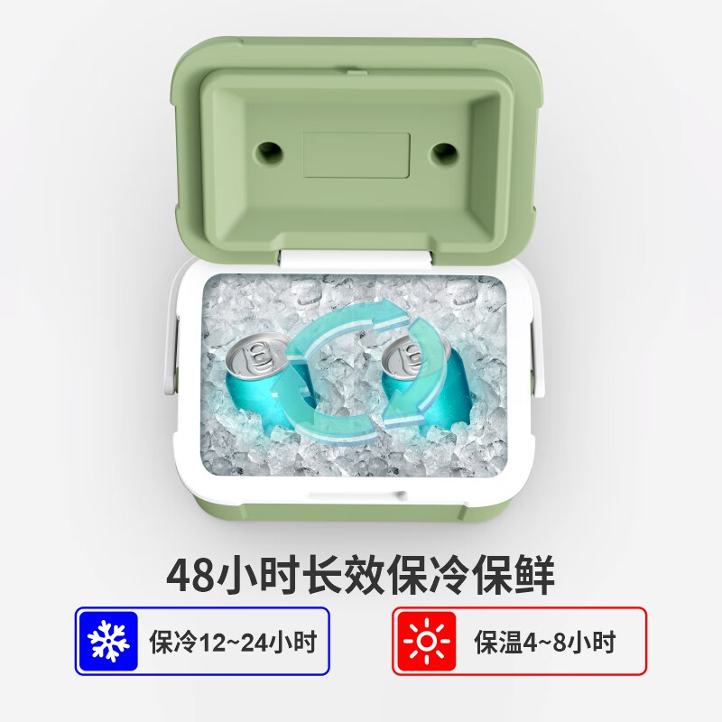 Ice Energy Insulated Box Outdoor Camping Portable Small Ice Bucket Car Commercial Mobile Stall Special Refrigerated Cooler Fresh Box 5L Blue Temperature Display Free Ice Bag*6 1