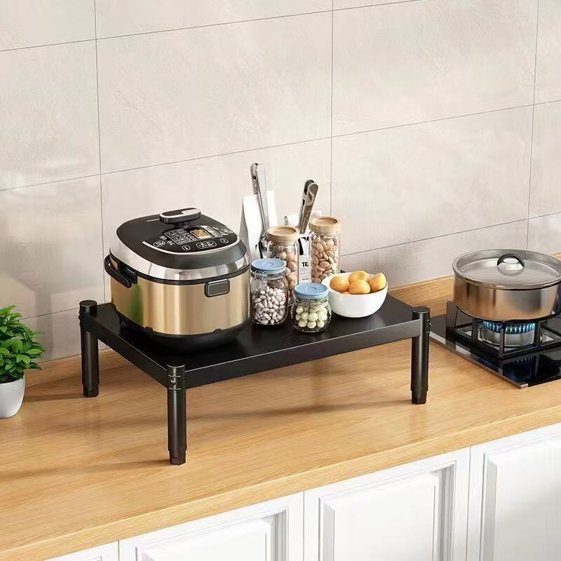 Desktop storage rack kitchen storage rack single-layer cabinet with layered compartments household simple oven microwave storage rack length 40 width 25 total height 20cm (inner height 15)