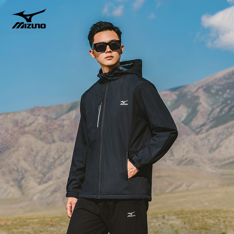 Mizuno outdoor casual jacket men's versatile men's hooded windproof and waterproof spring and autumn jacket