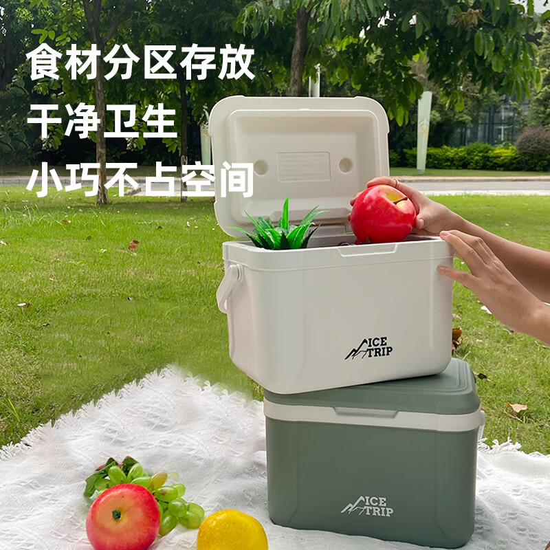 Ice Energy Insulated Box Outdoor Camping Portable Small Ice Bucket Car Commercial Mobile Stall Special Refrigerated Cooler Fresh Box 5L Blue Temperature Display Free Ice Bag*6 1