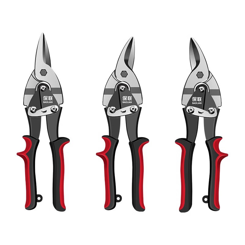 Baolian iron sheet scissors keel scissors aviation scissors industrial-grade aluminum buckle plate special scissors integrated ceiling special tools 10 inches universal straight head aviation scissors (+ gloves