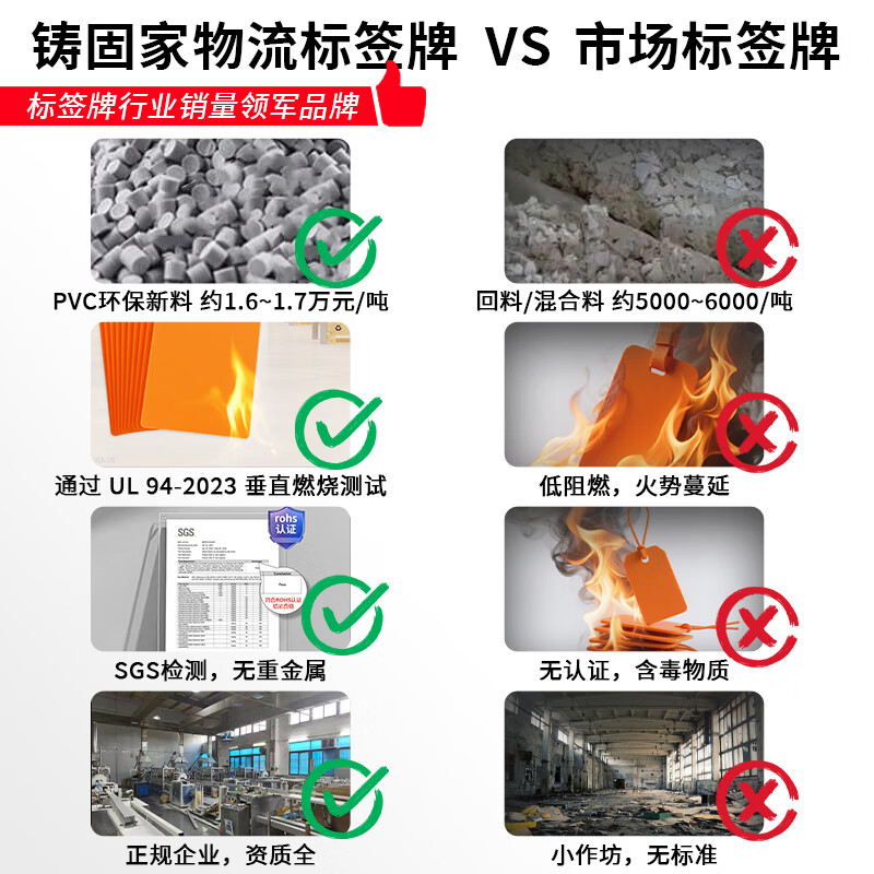 Cast solid logistics label thickened plastic tag with built-in lock core identification tag seal anti-return tie tie 100*80mm (100 strips) blue