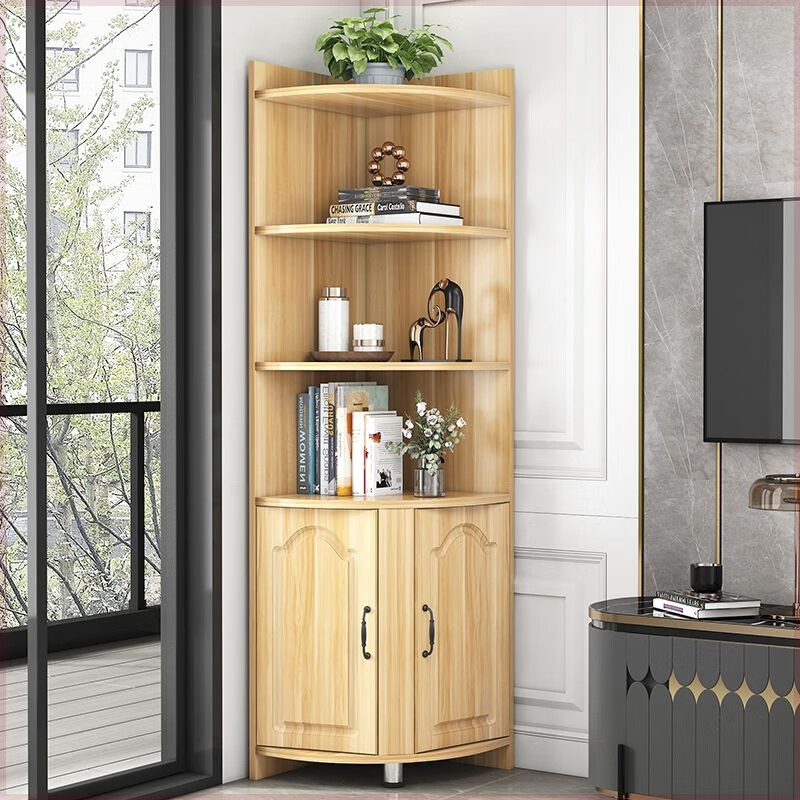 Wen Yijia Corner Cabinet Triangular Cabinet Multi-functional Semi-circular Corner Wine Cabinet Corner Shelf Corner Warm White/40*120 High