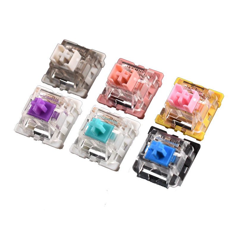 Jiuzi high-tech dust-proof mechanical keyboard shaft switch green and white ash wood silent shaft hot-swappable switch high-tech dust-proof ash wooden shaft-Mahjong sound (5 pieces)