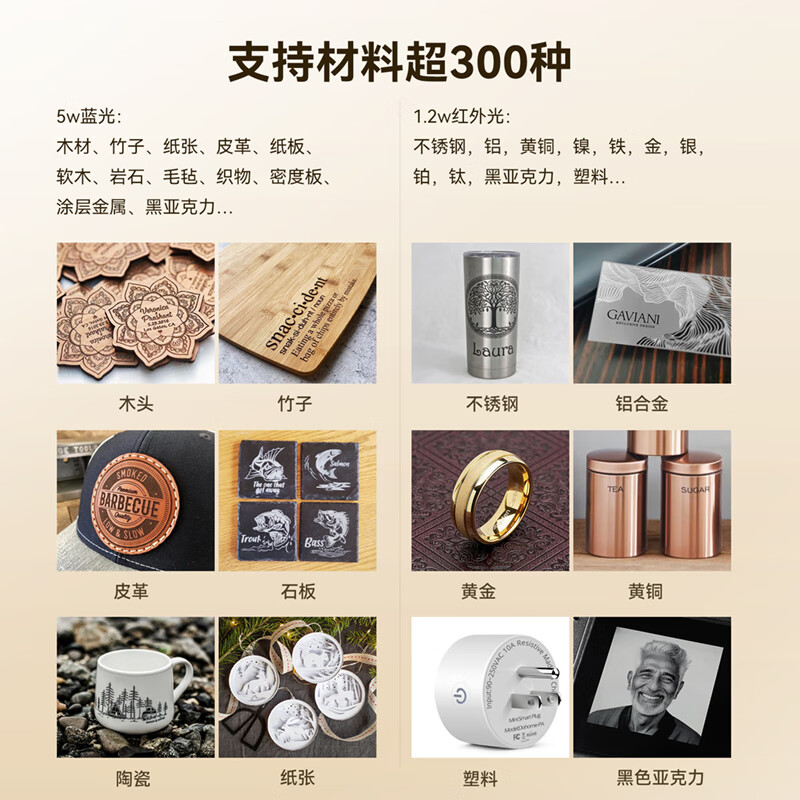 ATOMSTACK P1 dual-light laser engraving machine small metal lettering and marking machine leaf engraving machine