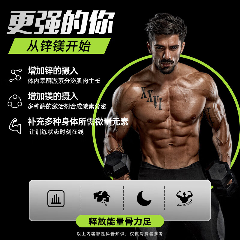 Tongrentang Zinc and Magnesium Tablets, Complex Vitamins, B B Men's Supplement, Men's Mineral Nutrition Pack, Testosterone Booster, 2 Bottles